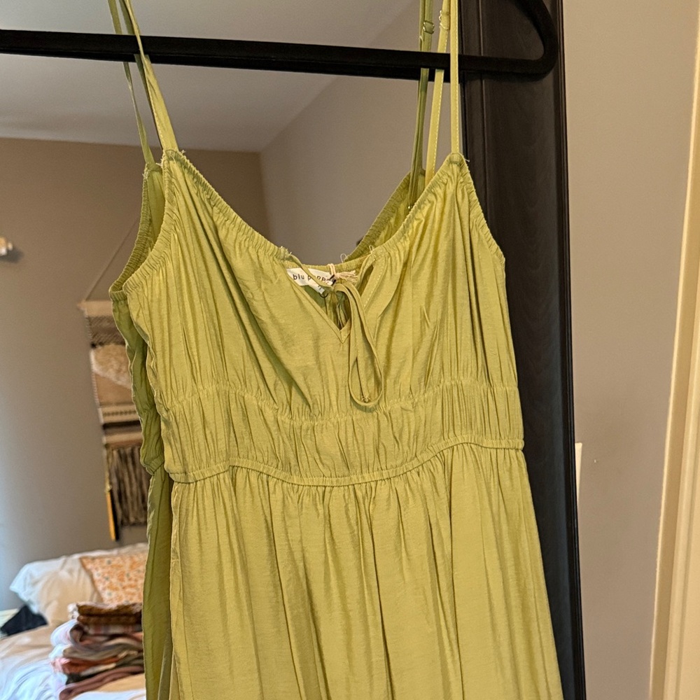 Blu Pepper Olive Tiered Midi Dress